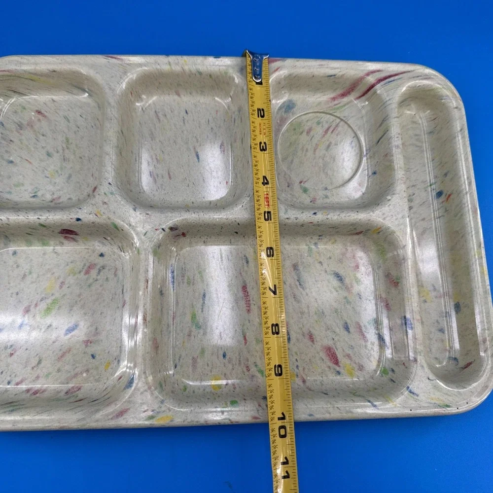 Dallas Ware Confetti Spatter Melmac Divided Dinner Lunch Serving Tray # P-71